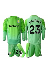 Aston Villa Emiliano Martinez #23 Maalivahti Jalkapallovaatteet Lasten Vieraspeliasu 2025-26 Pitkähihainen (+ Lyhyet housut)